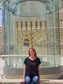 Menora in Jerusalem, Meir montaged on my head.